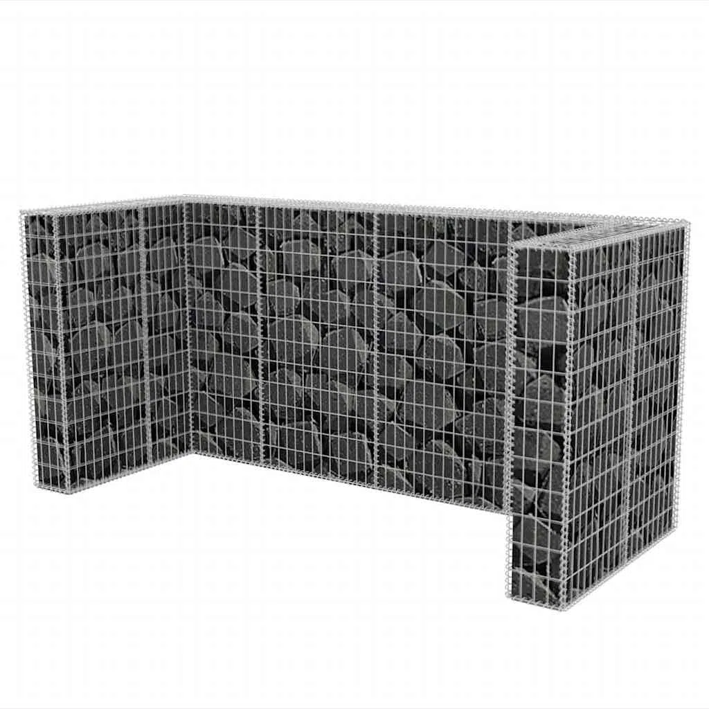 vidaXL Gabionen-Mülltonnenverkleidung für 3 Tonnen Stahl 250x100x120cm