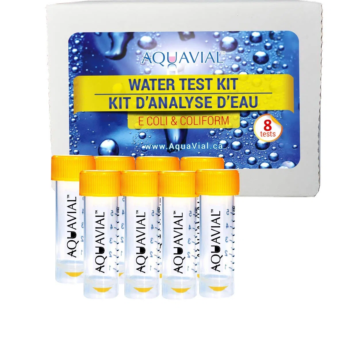 Wassertest Schnelltest für Trinkwasser, 8er-Pack auf E.coli bzw. Coliforme Bakterien Nachweis | Hochempfindlicher Wasserqualität-Tester für Brunnen- und Leitungswasser für Profis