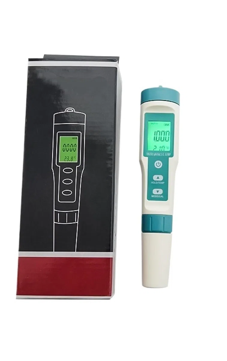 7-in-1 digitaler Wasserqualitätstester | PH/Cl₂/TDS/EC/Härte/Salz/Temperatur-Monitor for Aquarien und Pools
