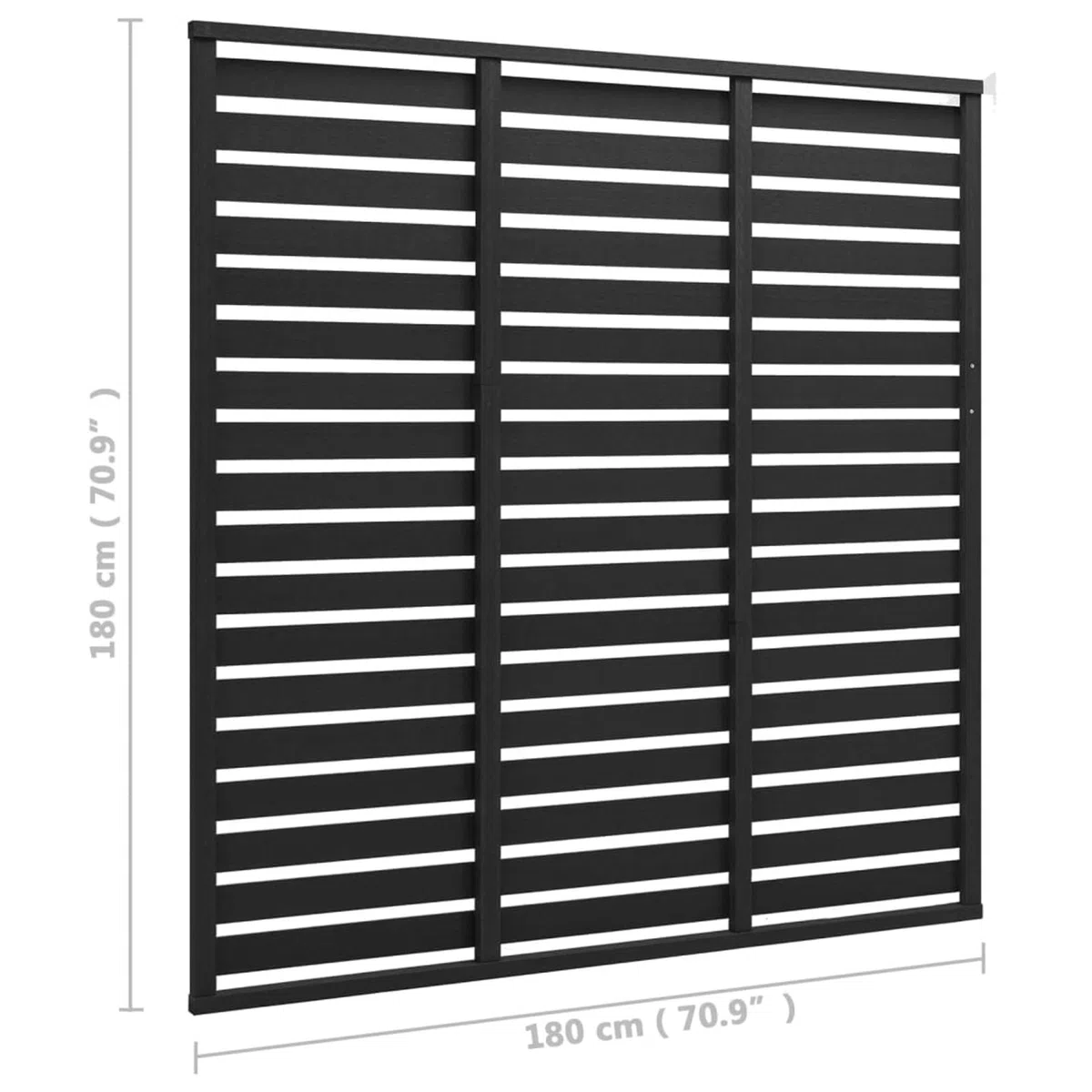 ARKEM Zaunelement WPC 180 x 180 cm Schwarz Sichtschutzzaun Wpc Zaun