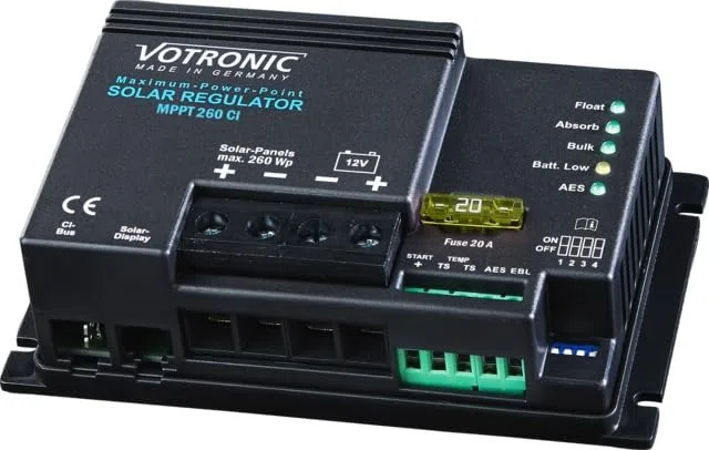 VOTRONIC Solar-Regler MPPT 260 CI, 12V/60V, 13A Ladestrom, 260W Modulleistung, 7,7x13,1x4 cm, 0,235 kg