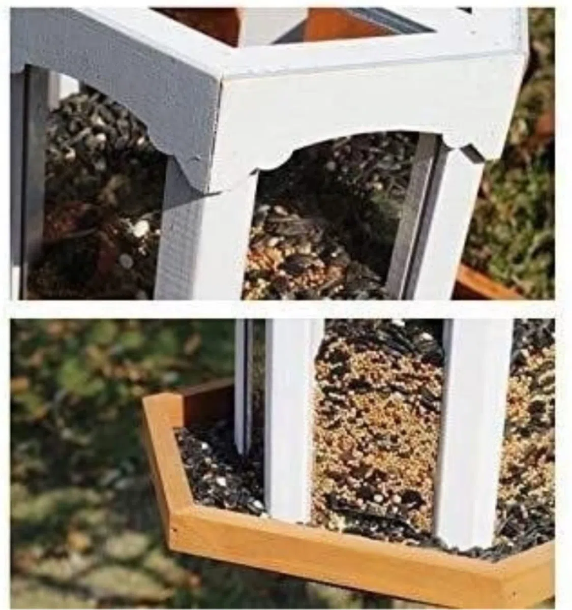 Vogelfutterspender Balkon Hängender Vogelfutterspender Für Den Außenbereich Aus Holz Mit Abdeckung, Vogelfutterbox, Auslaufsicherer Pavillon Gartendekoration