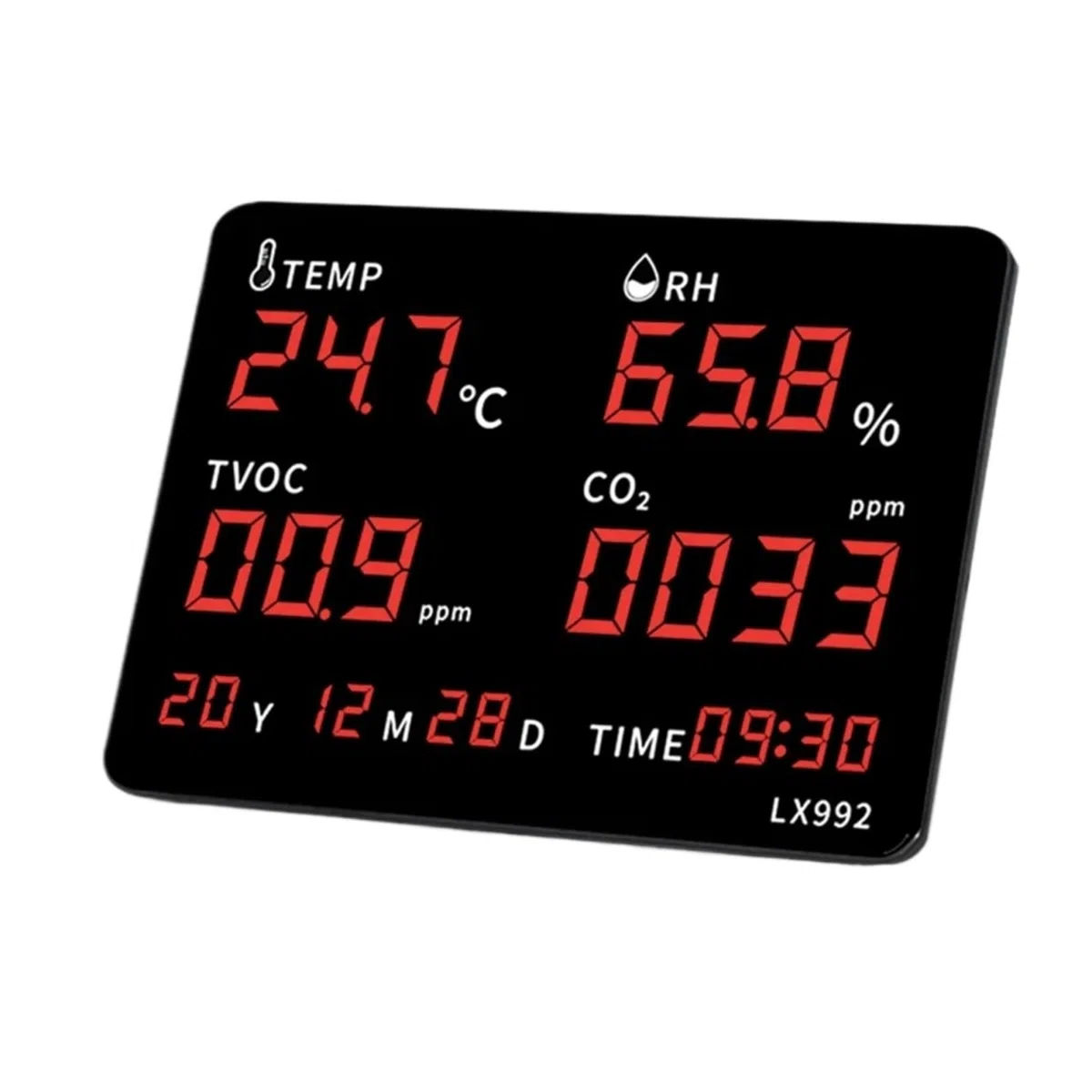 Digitales LED-Innen- Und Außenthermometer, Hygrometer, Heimbüro, Temperatur- Und Feuchtigkeitsmessgerät Mit Sonde Und Zeitanzeige