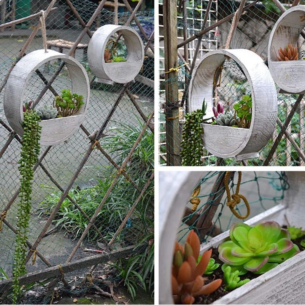 Pflanzenständer Antiker Blumenständer Gartendekoration Hängender Blumentopf (rund) Pflanzenregal (Size : M)