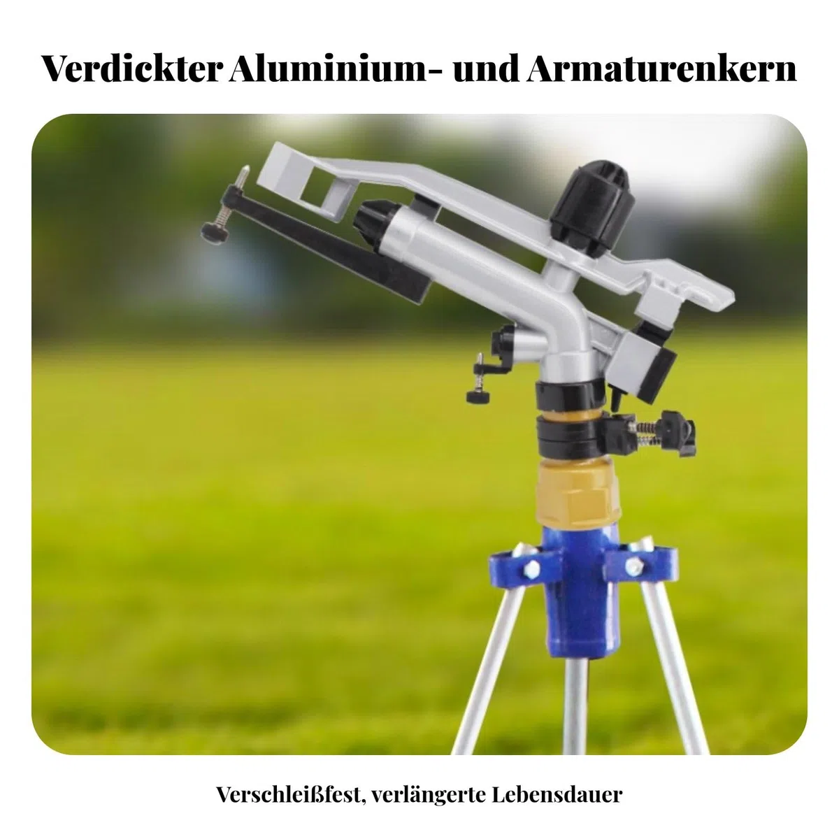 Bewässerungssprenger Gartenregner Rasensprenger Feldsprenger Kreisregner Hochbelastbar mit Einstellbarer Sprühweite Und Muster 0 Bis 360 Grad, Kupfer 2.5inch 50