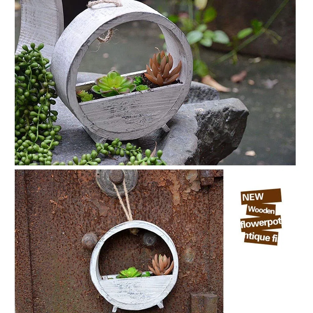 Pflanzenständer Antiker Blumenständer Gartendekoration Hängender Blumentopf (rund) Pflanzenregal (Size : M)