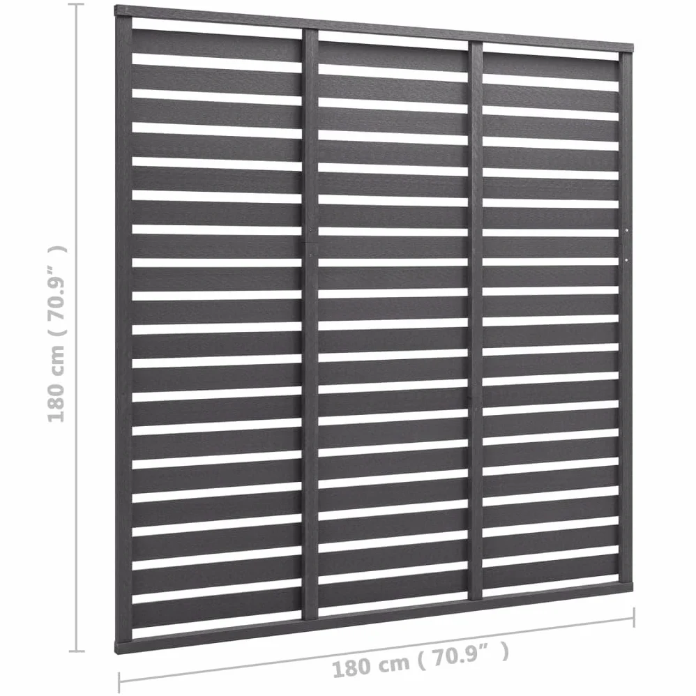 Zaunelement WPC 180x180 cm Grau Sichtschutzzaun, Garten Sichtschutz Panel Gartenzaun für Landschaft, Garten, Außende Dekoration