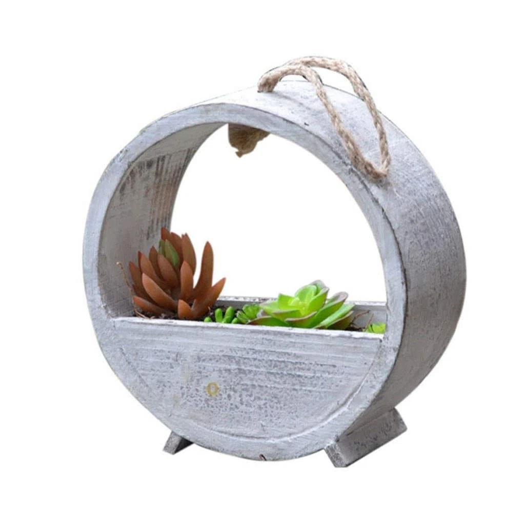 Pflanzenständer Antiker Blumenständer Gartendekoration Hängender Blumentopf (rund) Pflanzenregal (Size : M)