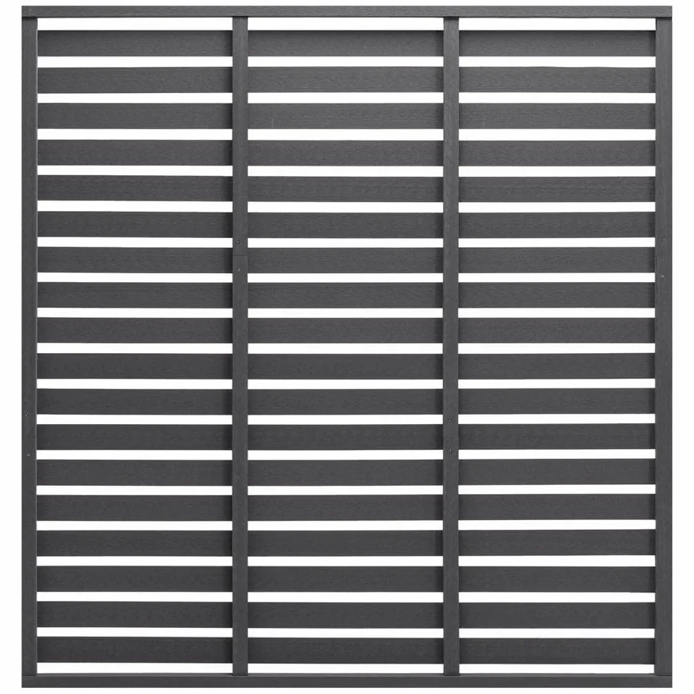 Zaunelement WPC 180x180 cm Grau Sichtschutzzaun, Garten Sichtschutz Panel Gartenzaun für Landschaft, Garten, Außende Dekoration