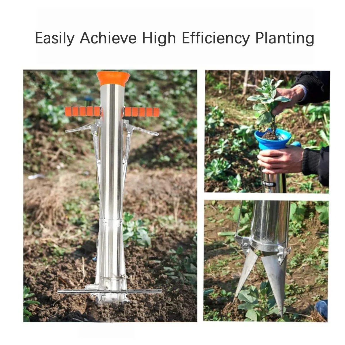 Blumenzwiebel-Pflanzgefäß-Set, Gartenwerkzeug mit langem Griff, zum Einpflanzen von Blumenzwiebeln, Sämlingen und Gemüse, strapazierfähig