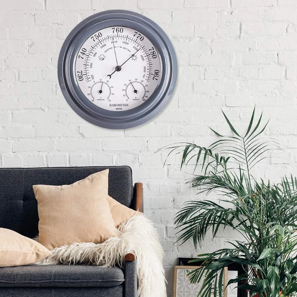 Barometer, traditionelles Barometer, analoge Wetterstation, Wetterbarometer, Thermometer, Hygrometer, Barometer