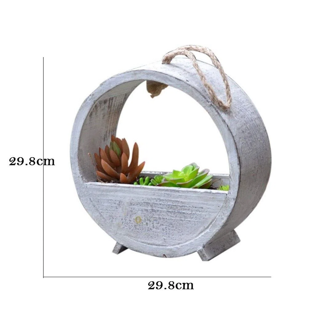 Pflanzenständer Antiker Blumenständer Gartendekoration Hängender Blumentopf (rund) Pflanzenregal (Size : M)