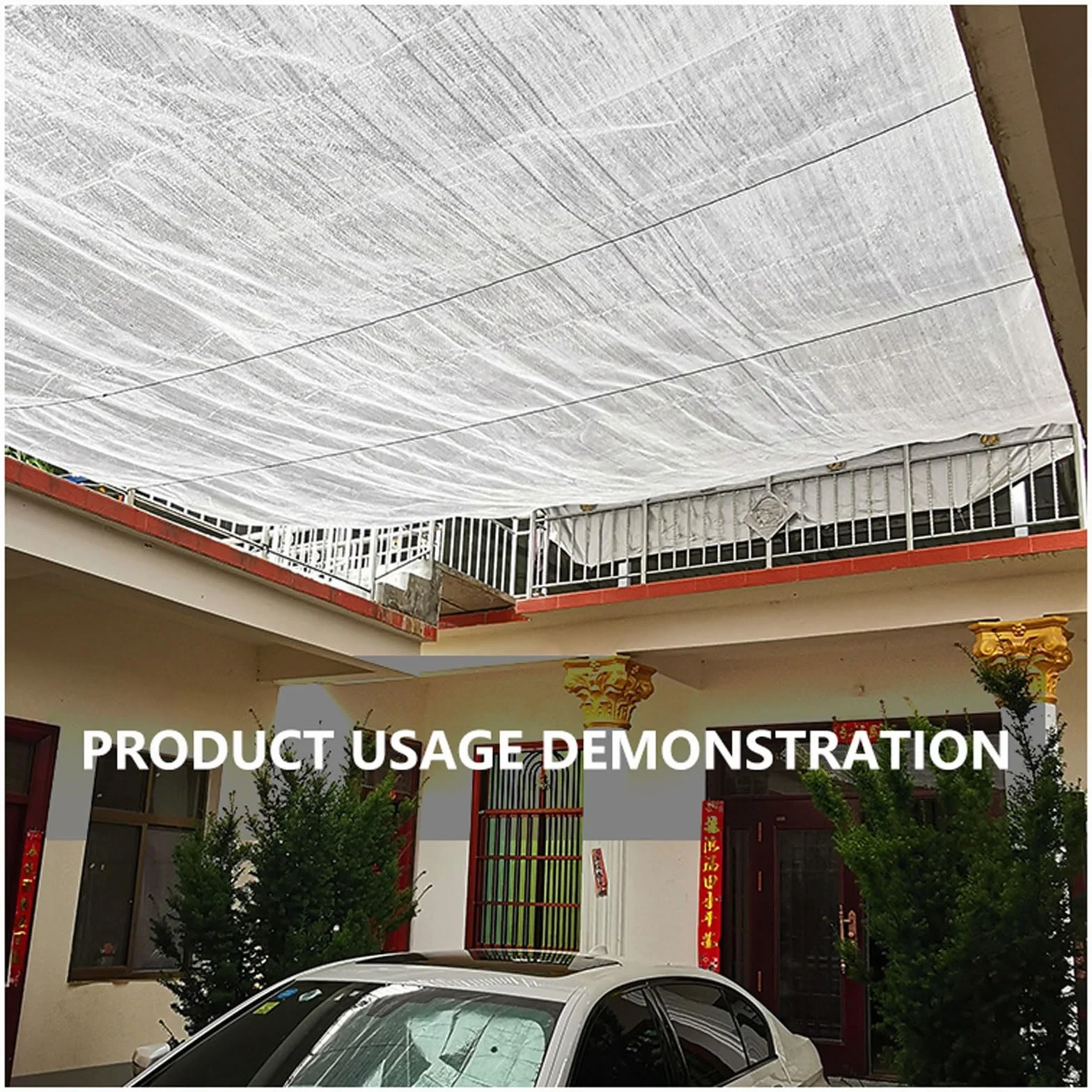 Aluminet-Sonnenschutznetz, Auto Schattentuch mit Ösen Stoff 3x5m 3x4m, Pergola Aluminium mit Sonnenschutz, Reflektierend Aluminium-Schattentuch Gewebe Schattentuch Silber, für Auto Haustiere Hunde ( S