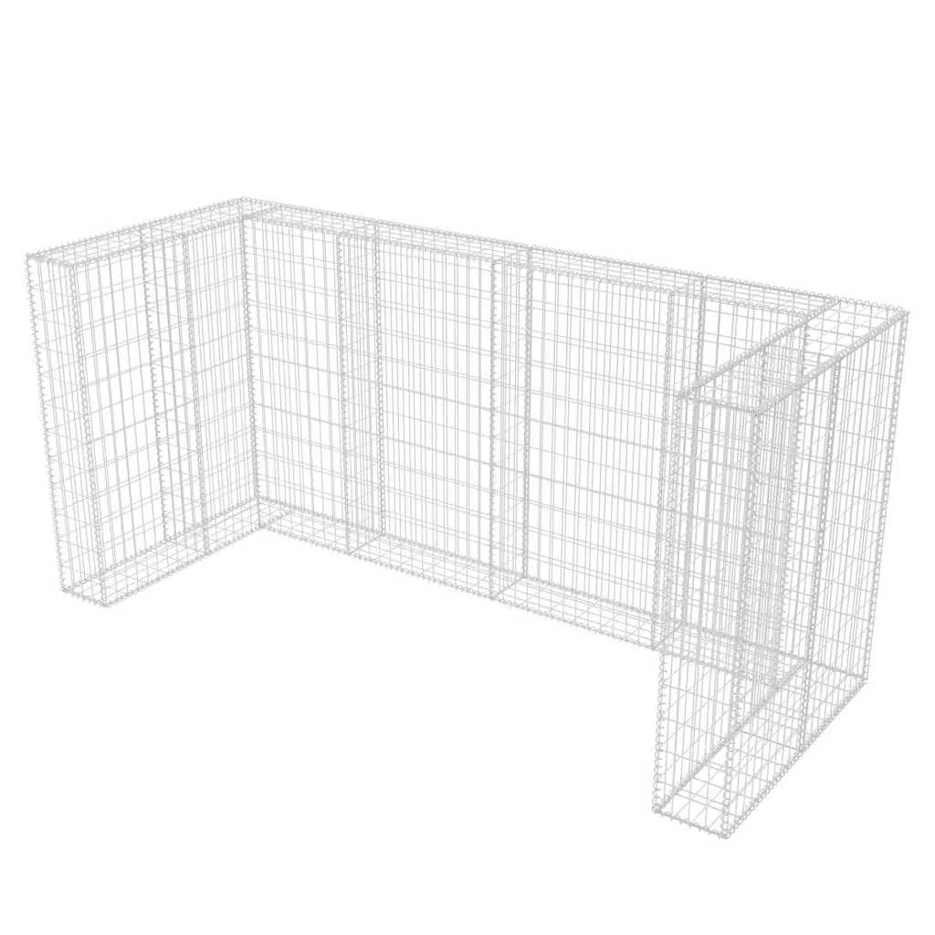 vidaXL Gabionen-Mülltonnenverkleidung für 3 Tonnen Stahl 250x100x120cm