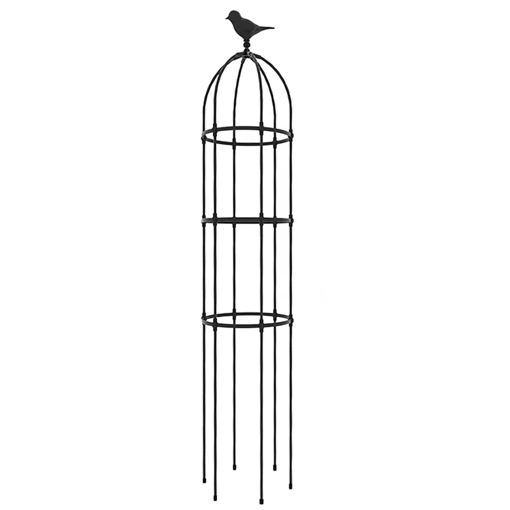 Obelisk Rankhilfe Metall für Rosen, Kletterpflanzen, Vogel Dekoration Rankturm Spalier, Wetterfest, Groß 180cm,230cm,280cm,330cm