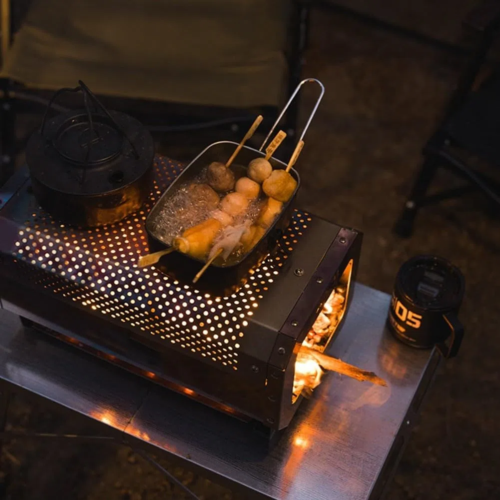 Tragbarer Campingkocher,Edelstahl Grillrost,Tischkamin für