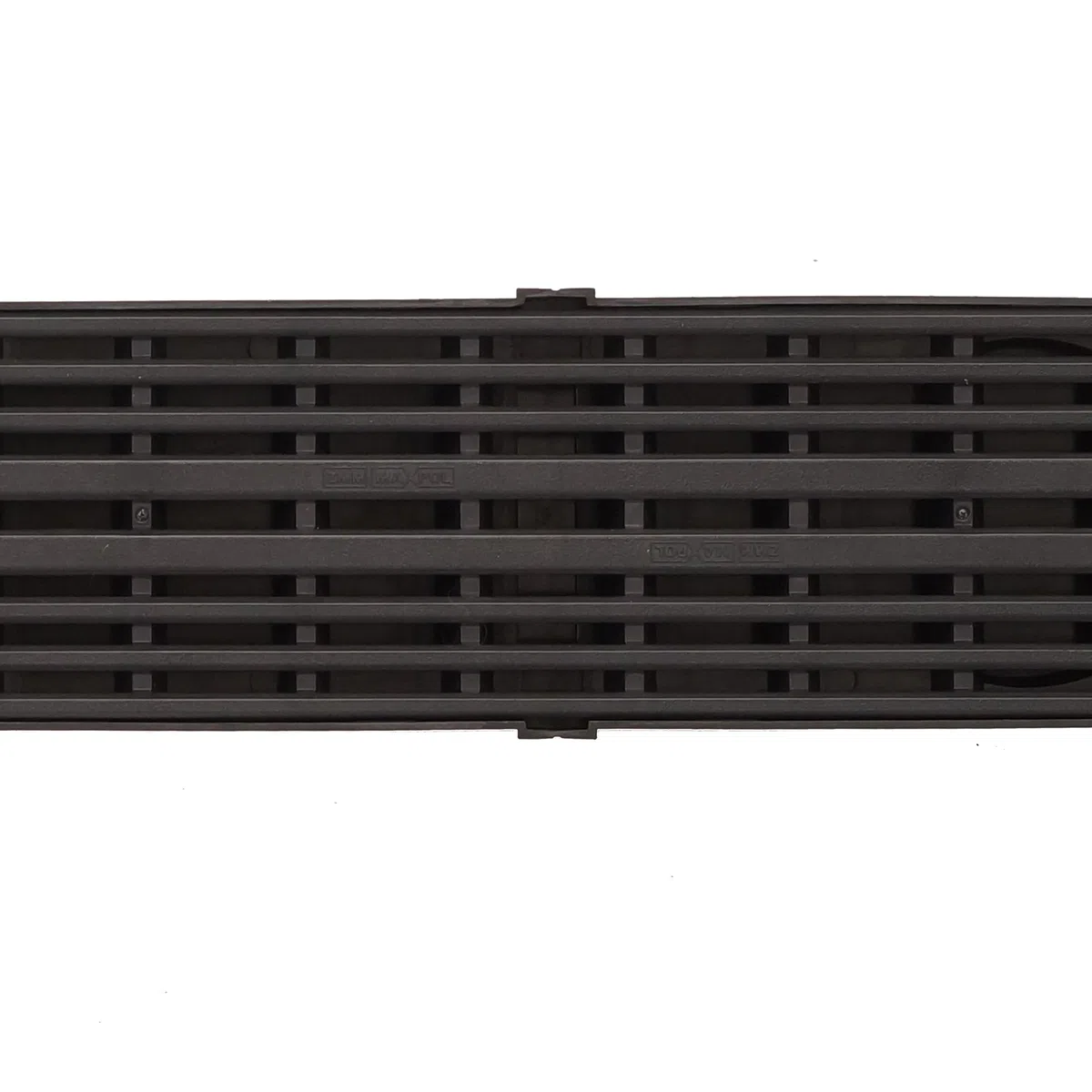 8m Entwässerungsrinne für modulares System A15 98mm, komplett Stegrost Kunststoff, Schwarz Line