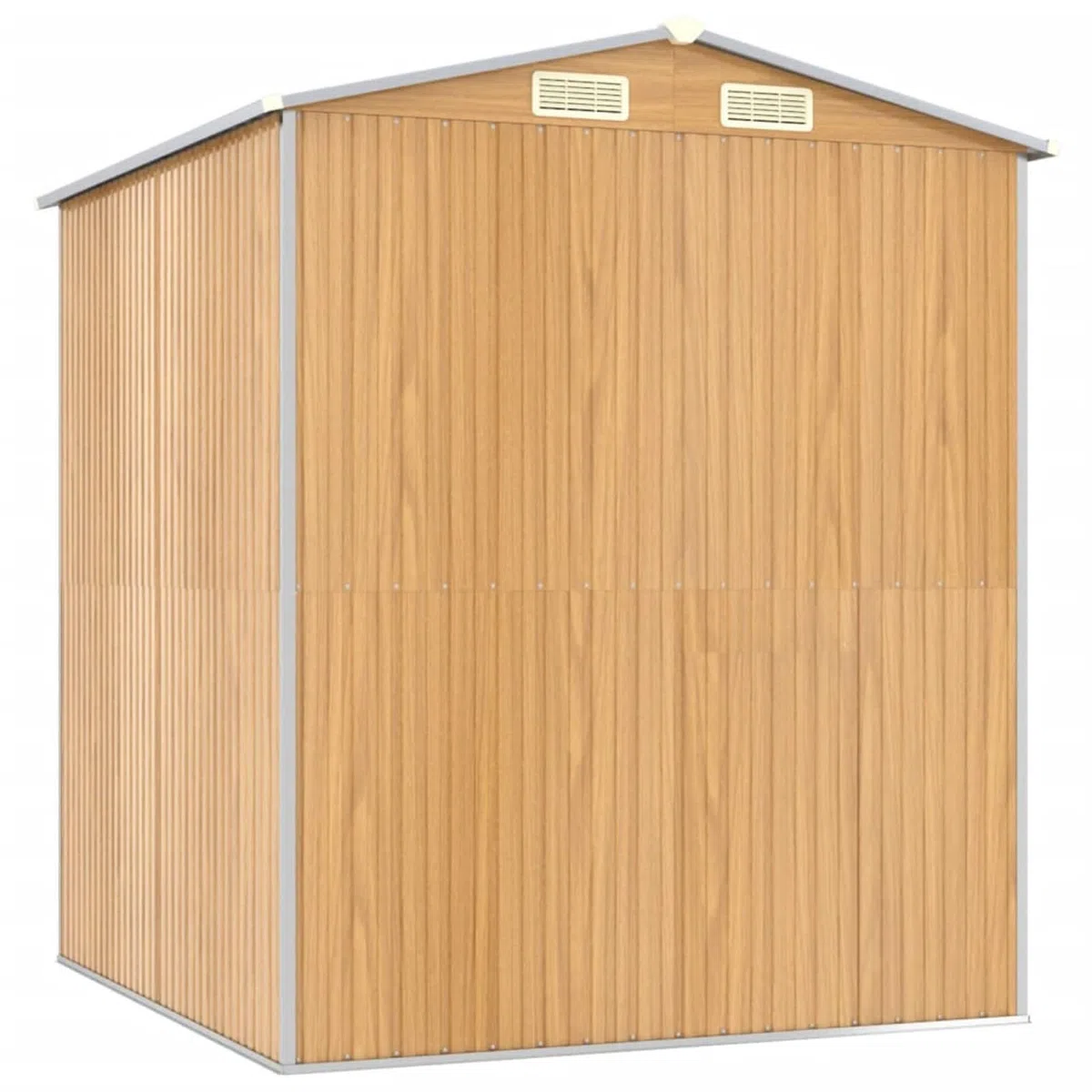 LAPOOH Geräteschuppen, Gerätehaus, Fahrradgarage, Gartenhütte, Fahrradunterstand, Gartenhäuschen, Garten Hütte, Fahrrad Unterstand, Hellbraun 192x191x223 cm Verzinkter Stahl