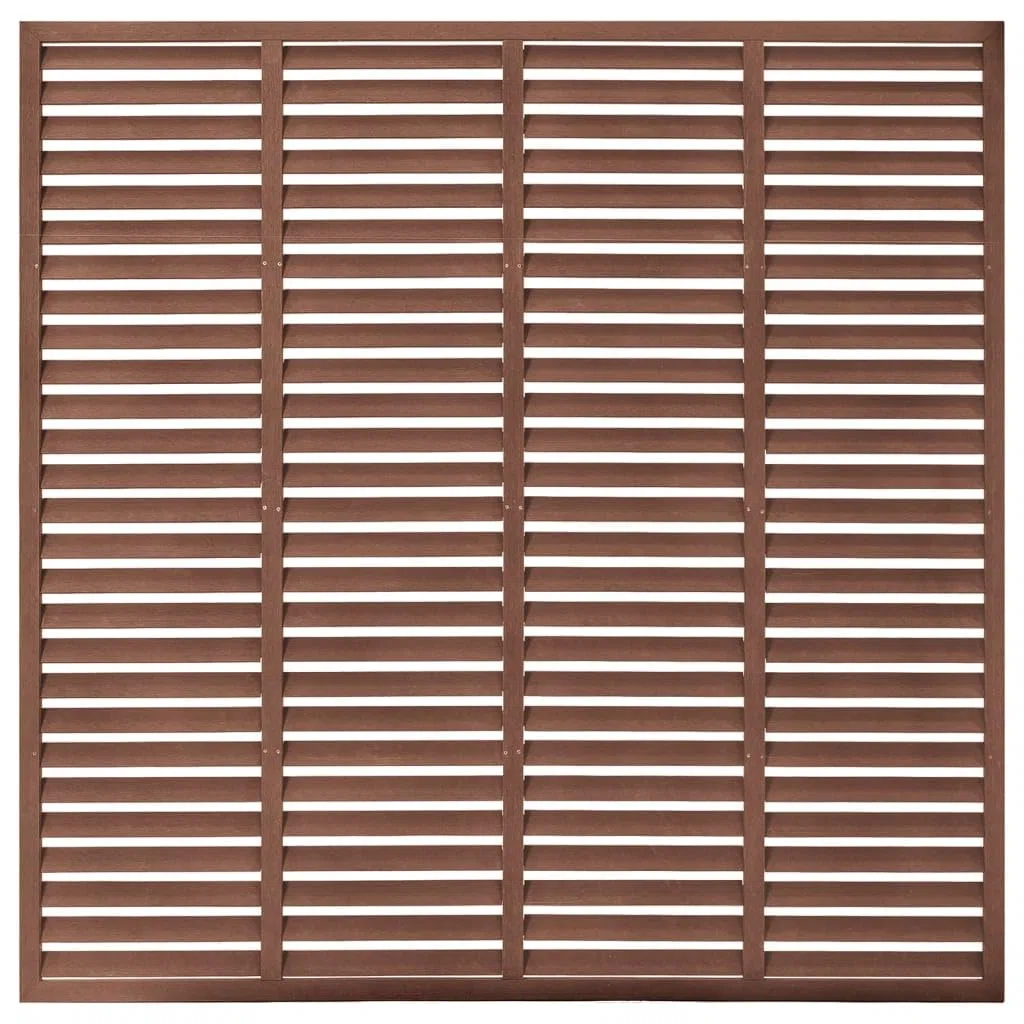 Brauner Lamellenzaun 180x180 cm aus WPC als Zaunpaneel für Privatsphäre, hergestellt aus Holz-Kunststoff-Verbund