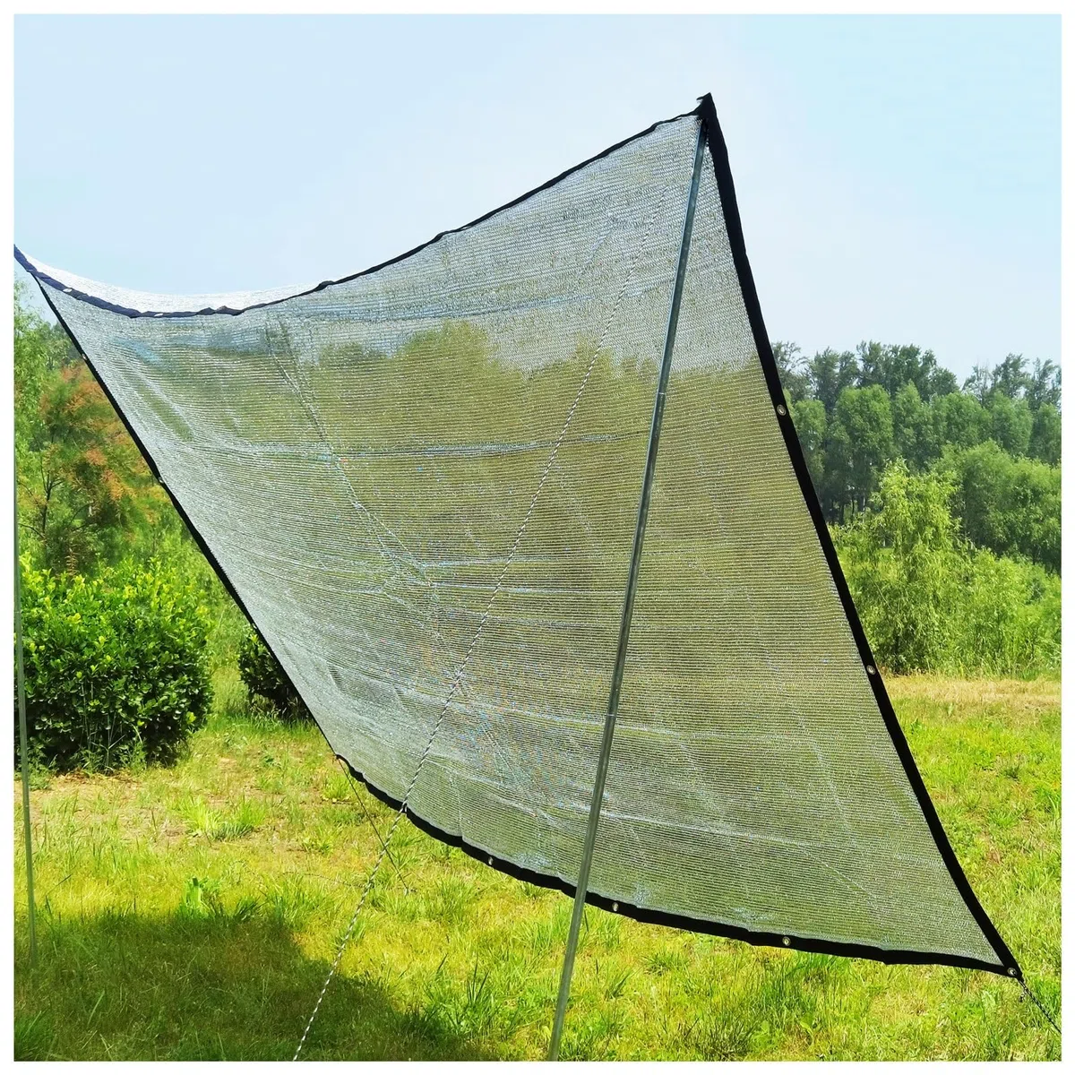 Aluminet-Sonnenschutznetz, Auto Schattentuch mit Ösen Stoff 3x5m 3x4m, Pergola Aluminium mit Sonnenschutz, Reflektierend Aluminium-Schattentuch Gewebe Schattentuch Silber, für Auto Haustiere Hunde ( S