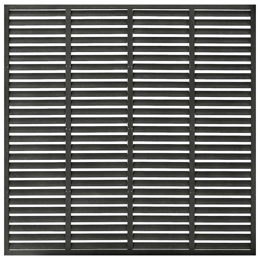 WPC Sichtschutzzaun 180x180 cm, Lamellenzaun für Garten und Terrasse, Dunkelgrau, langlebiges Zaunelement zur Abgrenzung und Windschutz (pflegeleicht ohne Streichen)