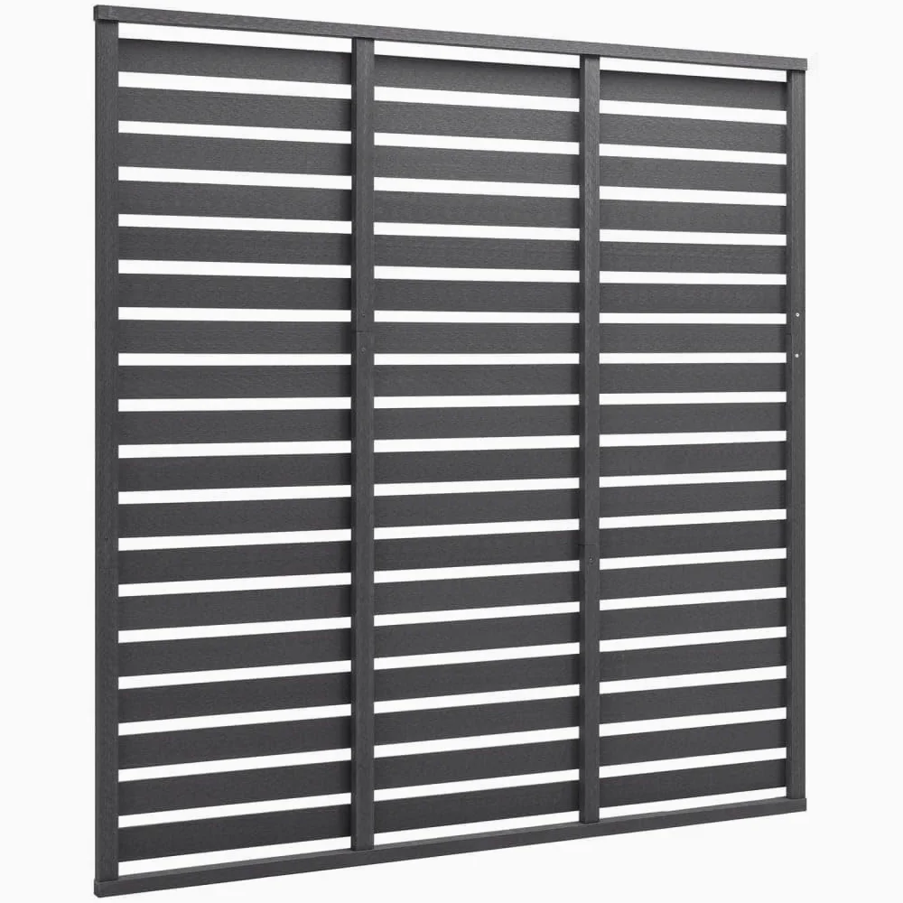 Zaunelement WPC 180x180 cm Grau Sichtschutzzaun, Garten Sichtschutz Panel Gartenzaun für Landschaft, Garten, Außende Dekoration