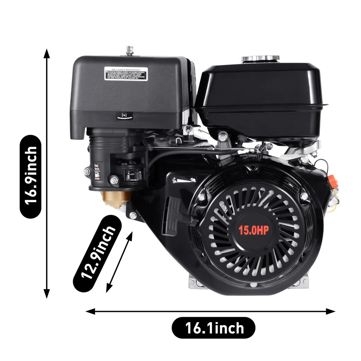 420CC 4 Takt Benzinmotor, 15 PS 9KW Standmotor Motor, 1 Zylinder Industriemotor Benzin Engine Leichtstartmotor